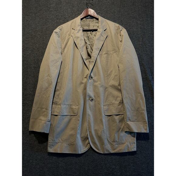 Polo Ralph Lauren Mens Tan Beige Two Button Blazer Jacket size 42L - Picture 1 of 9